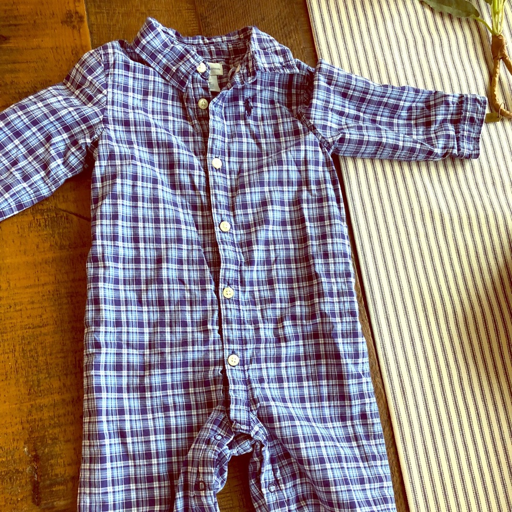 Ralph Lauren Collared One Piece Plaid